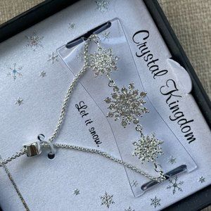 Crystal Kingdom Women Bracelet LET IT SNOW Holidays Jewelry Wrist Band New $59
